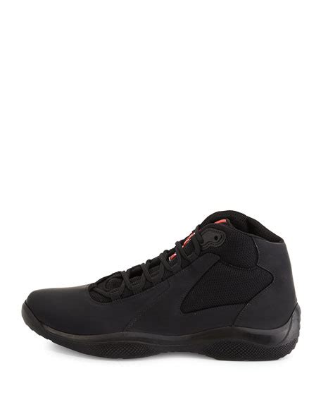 prada punta ala high top sneaker|Prada Men's Punta Ala High Top Sneaker, Black (Nero) 4T2964 .